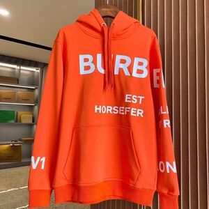Burberry Vibrant Orange Hoodie with White Accents